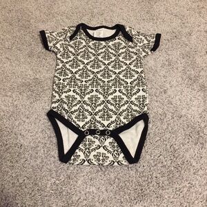 Black and White Damask 12-18 month Onesie